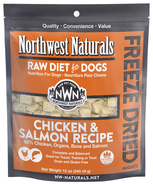NORTHWEST NATURALS FREEZE DRIED DOG CHICKEN/SALMON NUGGETS 12OZ-Four Muddy Paws