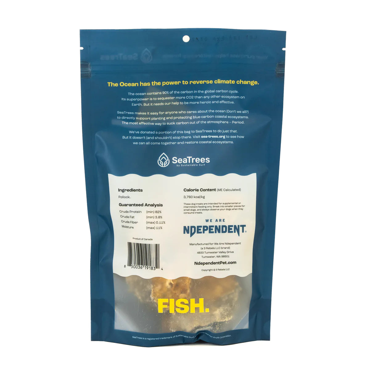 Ndependent Pet Fish Cold Water Pollock Cutlets 4oz-Four Muddy Paws