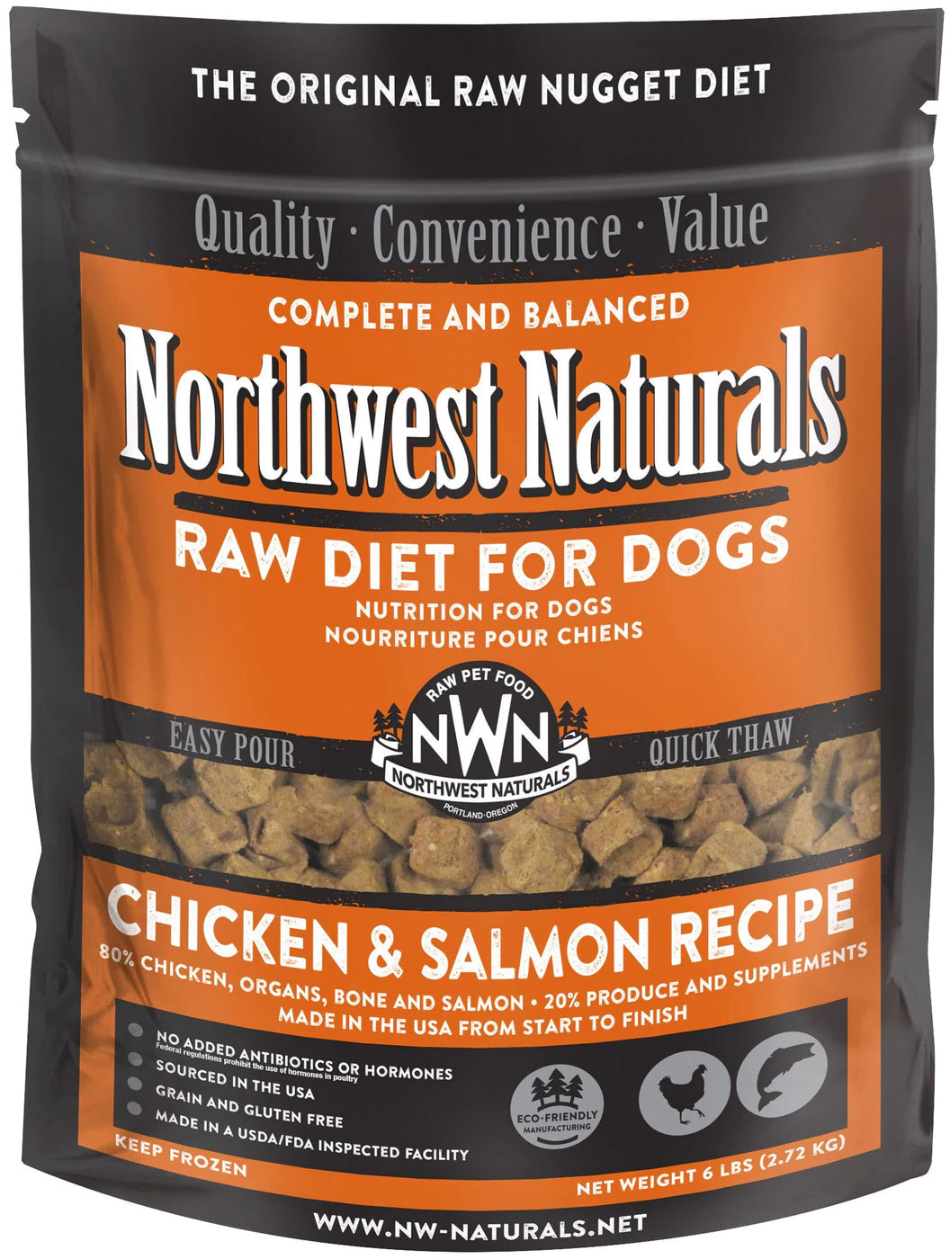 Northwest Naturals Frozen Chicken & Salmon Nuggets 6LB-Four Muddy Paws