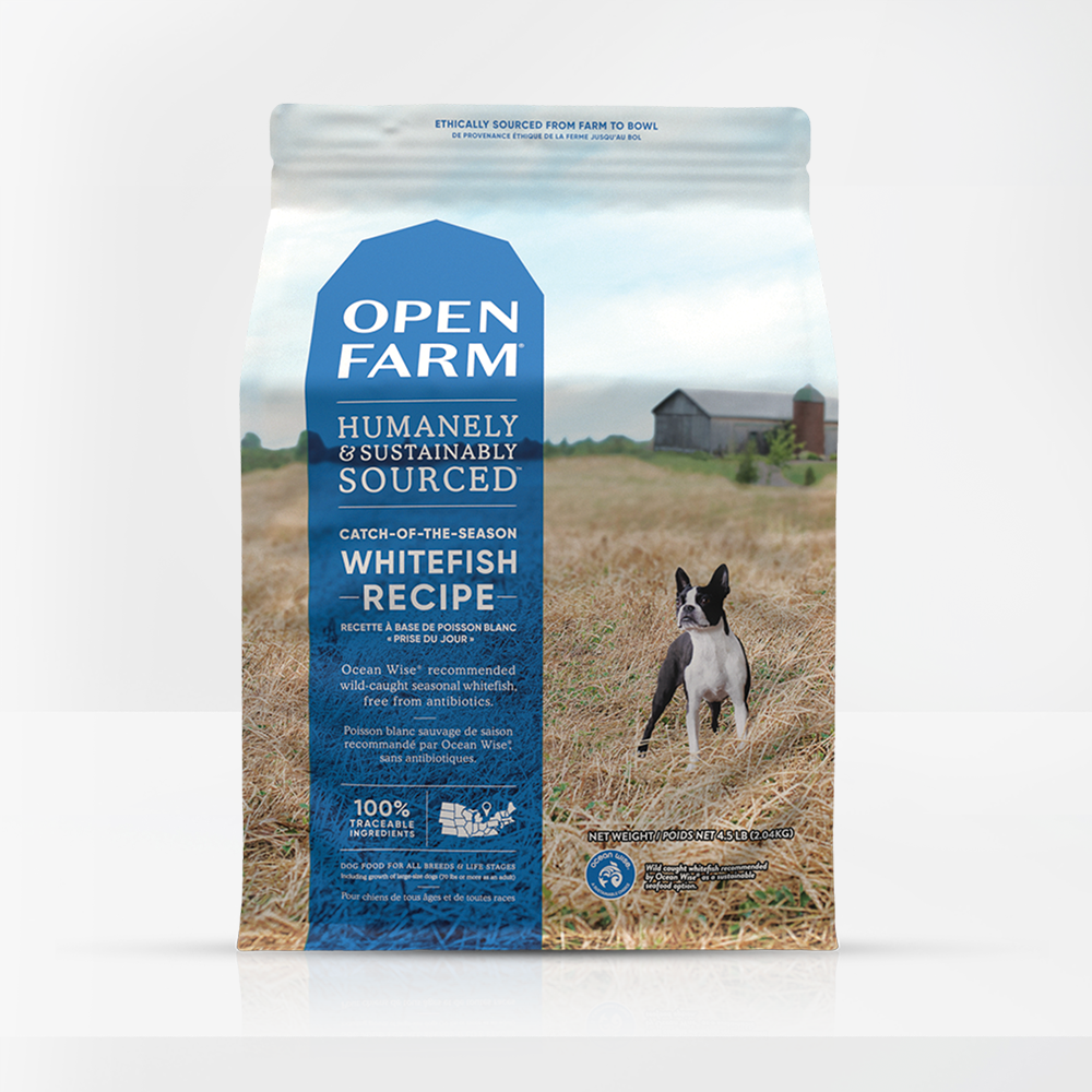 OPEN FARM CATCH OF THE DAY DOG FOOD 4.5LB WHITEFISH/LENTIL-Four Muddy Paws