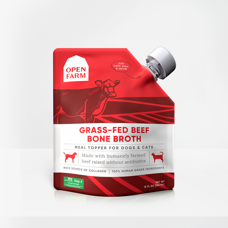 Open Farm Dog Cat Bone Broth Beef 12oz-Four Muddy Paws