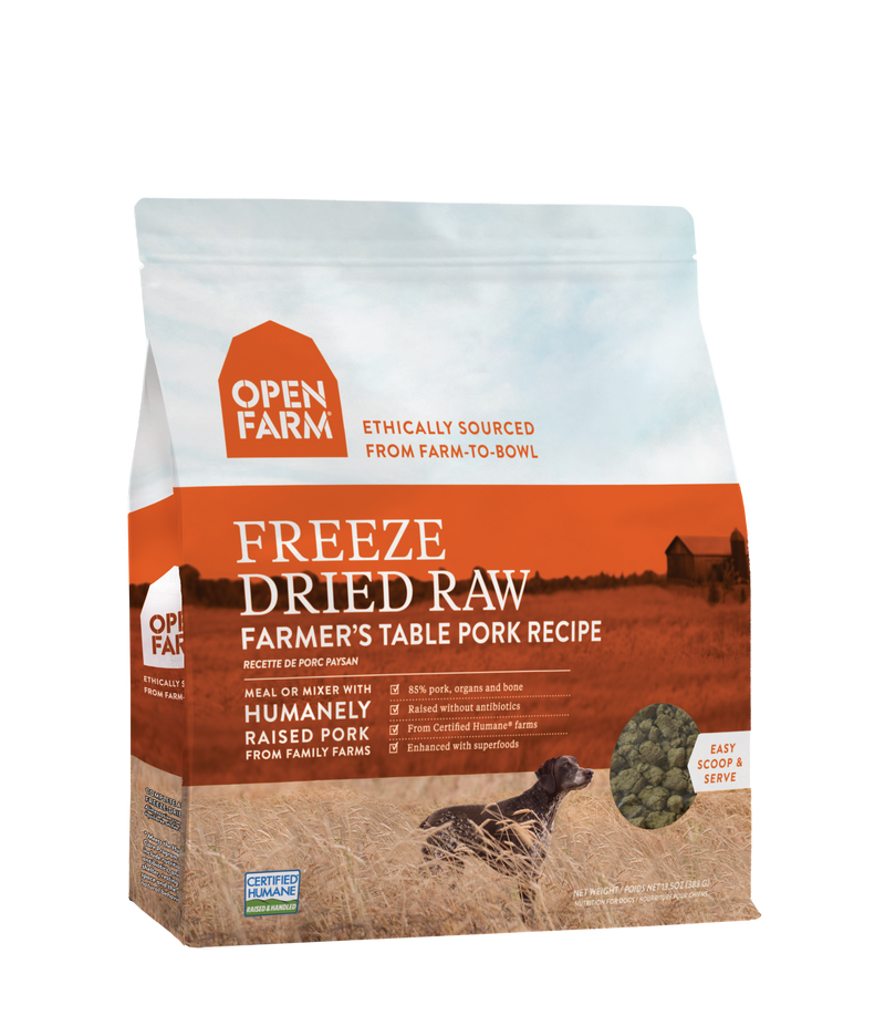 Open Farm Dog Freeze Dried Farmer's Table Pork 13.5oz-Four Muddy Paws