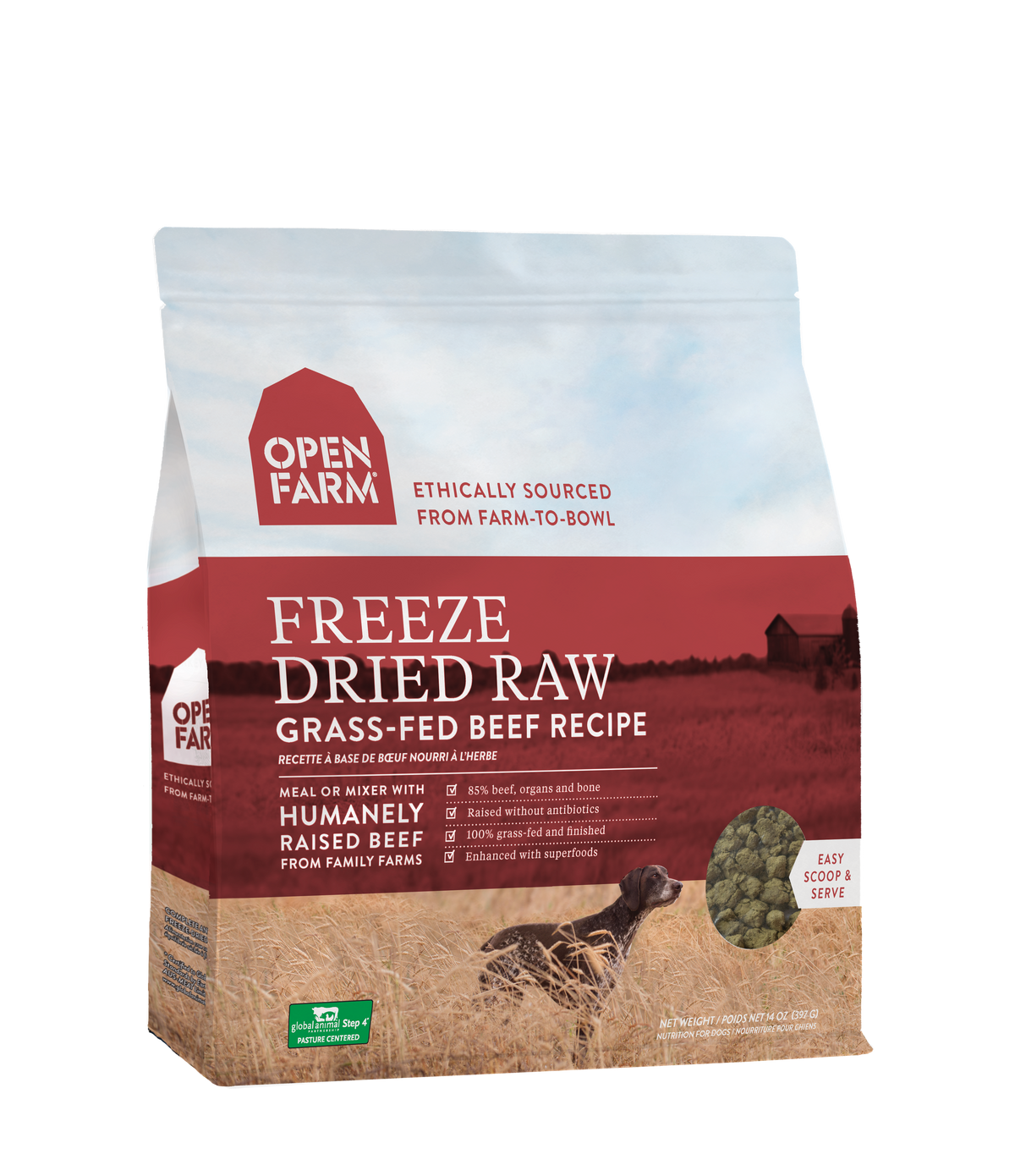 Open Farm Dog Freeze Dried Grassfed Beef 13.5oz-Four Muddy Paws