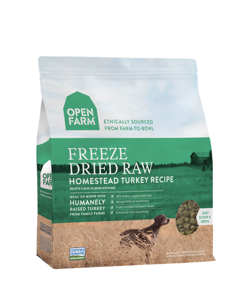 Open Farm Dog Freeze Dried Homestead Turkey 13.5oz-Four Muddy Paws