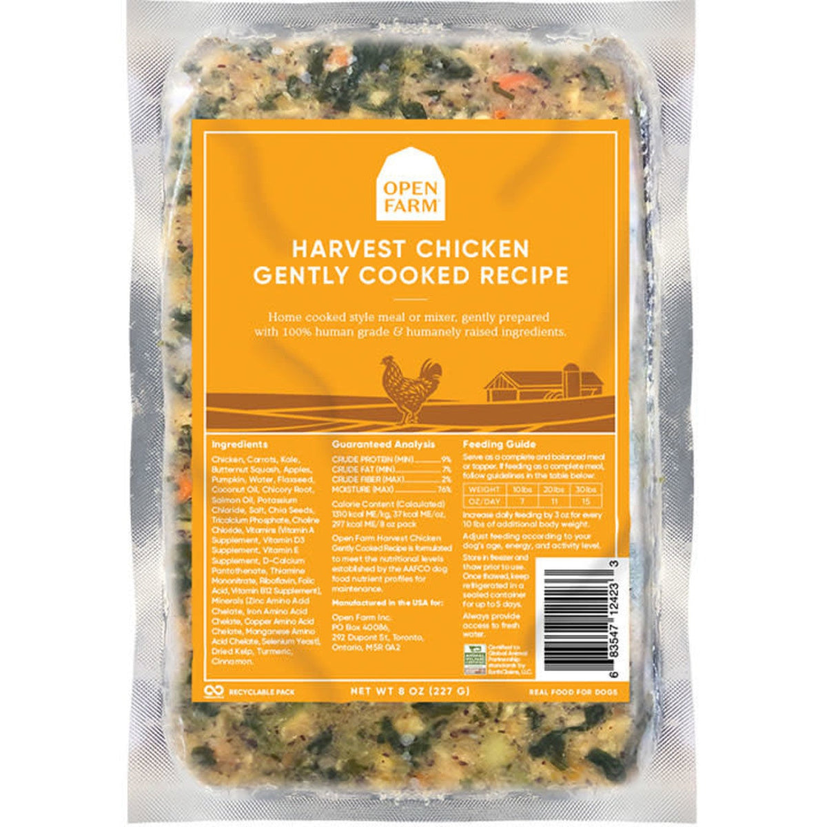 Open Farm Gently Cooked Harvest Chicken Dog Recipe 8oz-Four Muddy Paws