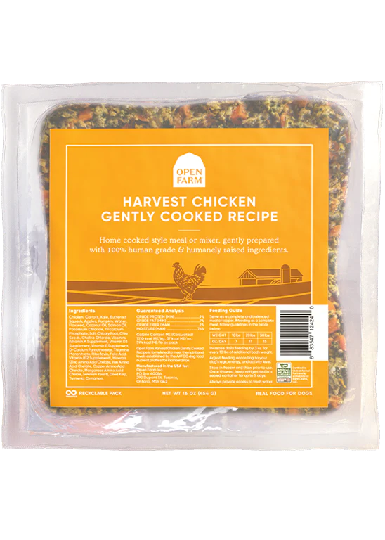 Open Farm Gently Cooked Harvest Chicken Dog Recipe 96oz-Four Muddy Paws