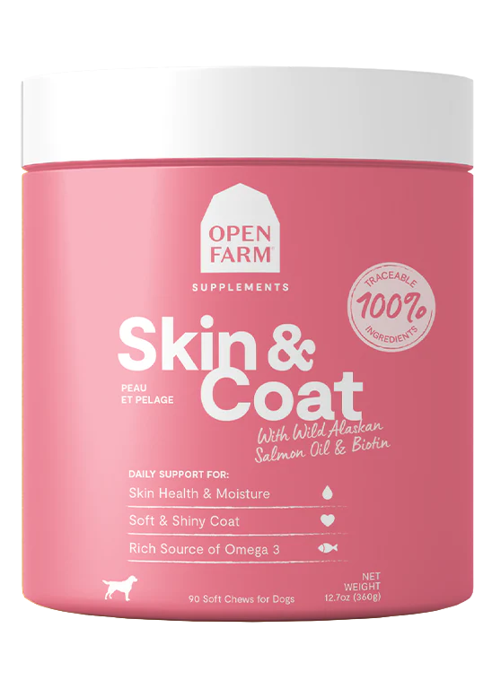 Open Farm Skin & Coat Soft Dog Chews 90 count-Four Muddy Paws