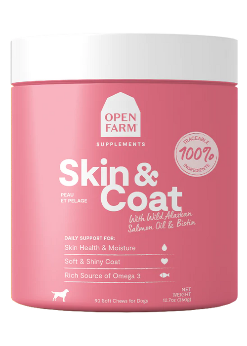 Open Farm Skin & Coat Soft Dog Chews 90 count-Four Muddy Paws