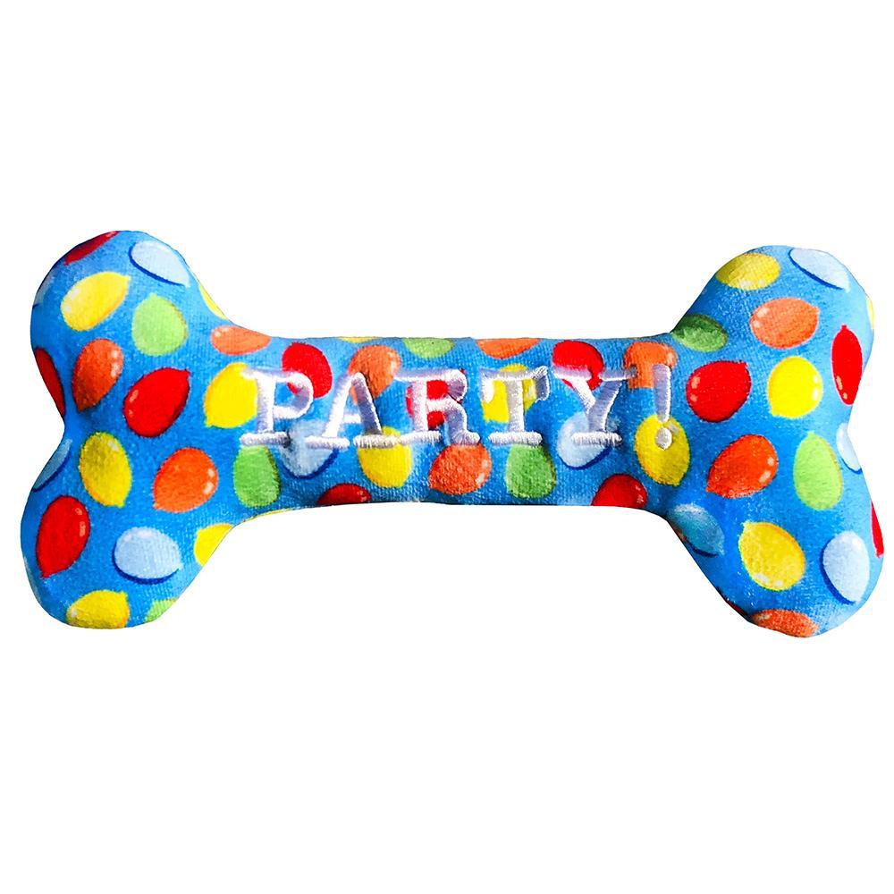 POWER PLUSH PARTY TIME BLUE BONE L-Four Muddy Paws