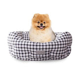 Painted Gingham Round Cuddler Bed Medium-Four Muddy Paws