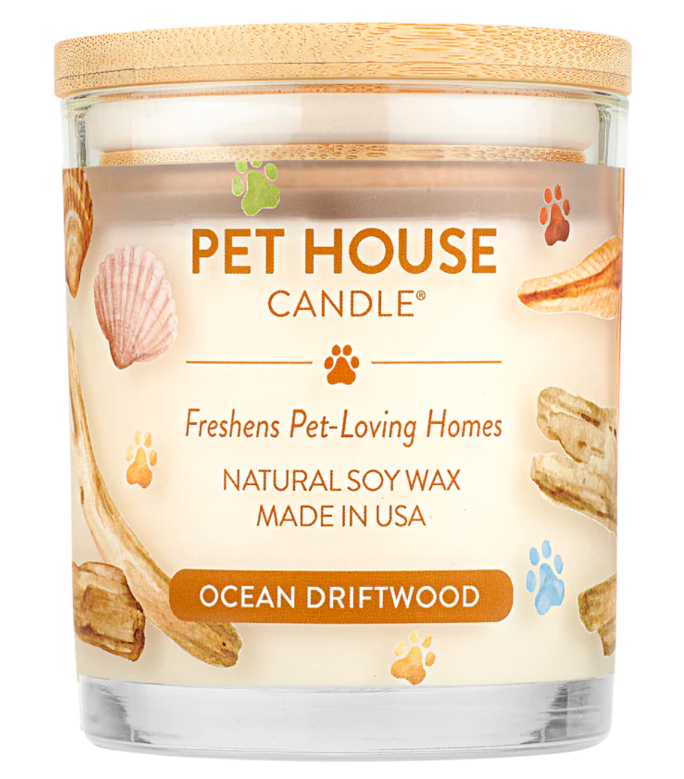 Pet House Candle Ocean Driftwood 9oz Jar-Four Muddy Paws