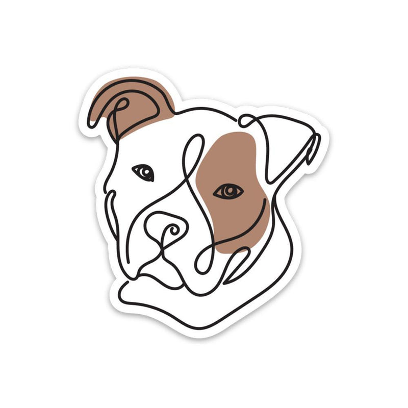 Pitbull Portrait Sticker-Four Muddy Paws