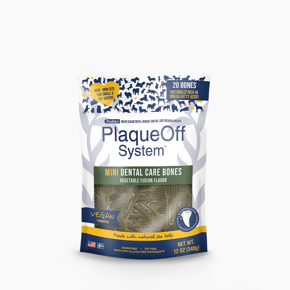 PlaqueOff Mini Dog Bone Vegetable Chew 12oz-Four Muddy Paws