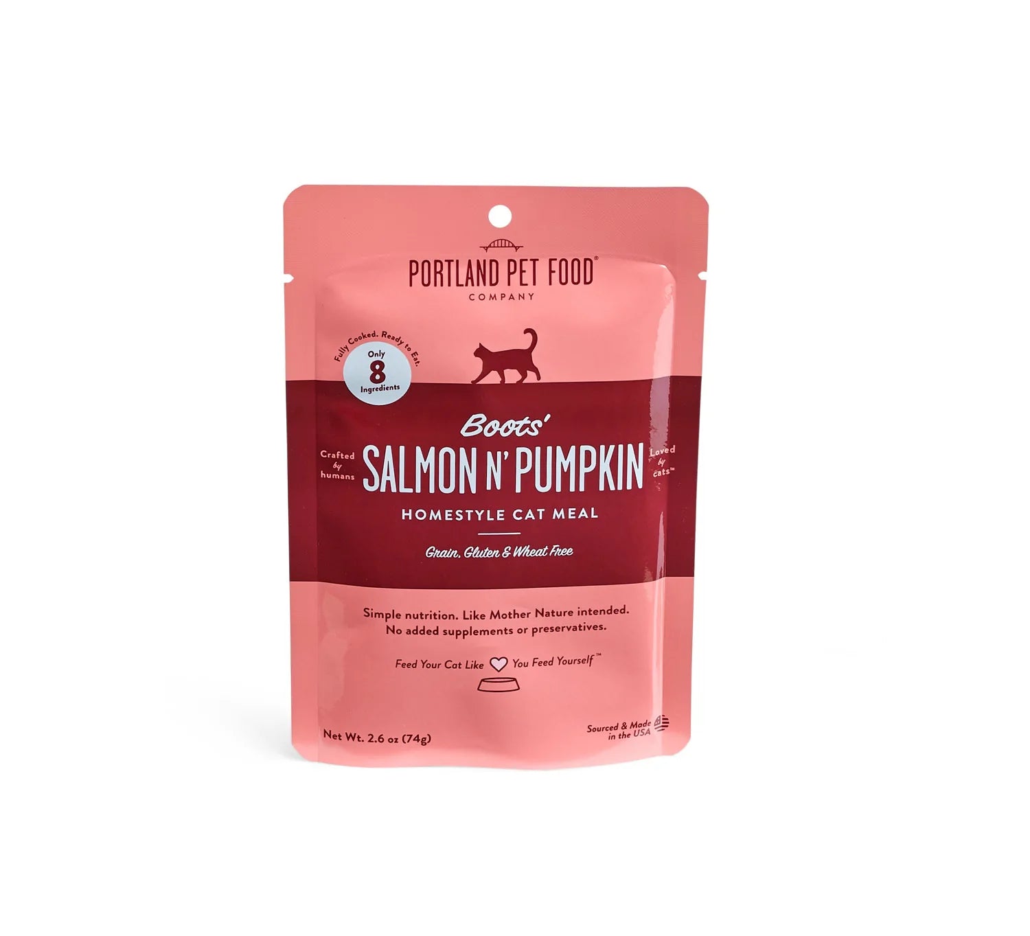 Portland Pet Food Boots' Salmon N' Pumpkin Homestyle Cat Meal 2.6oz-Four Muddy Paws