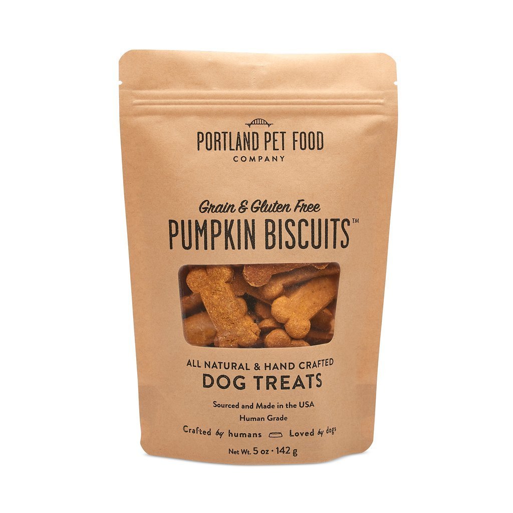 Portland Pet Food Grain Free Pumpkin Biscuits 5oz-Four Muddy Paws