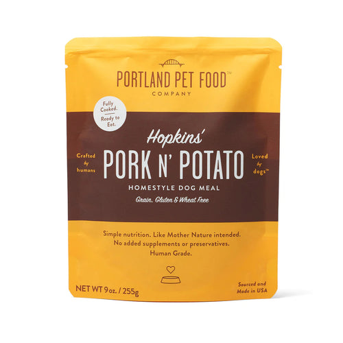 Portland Pet Food Hopkins Pork N' Potato Meal Pouch 9oz-Four Muddy Paws