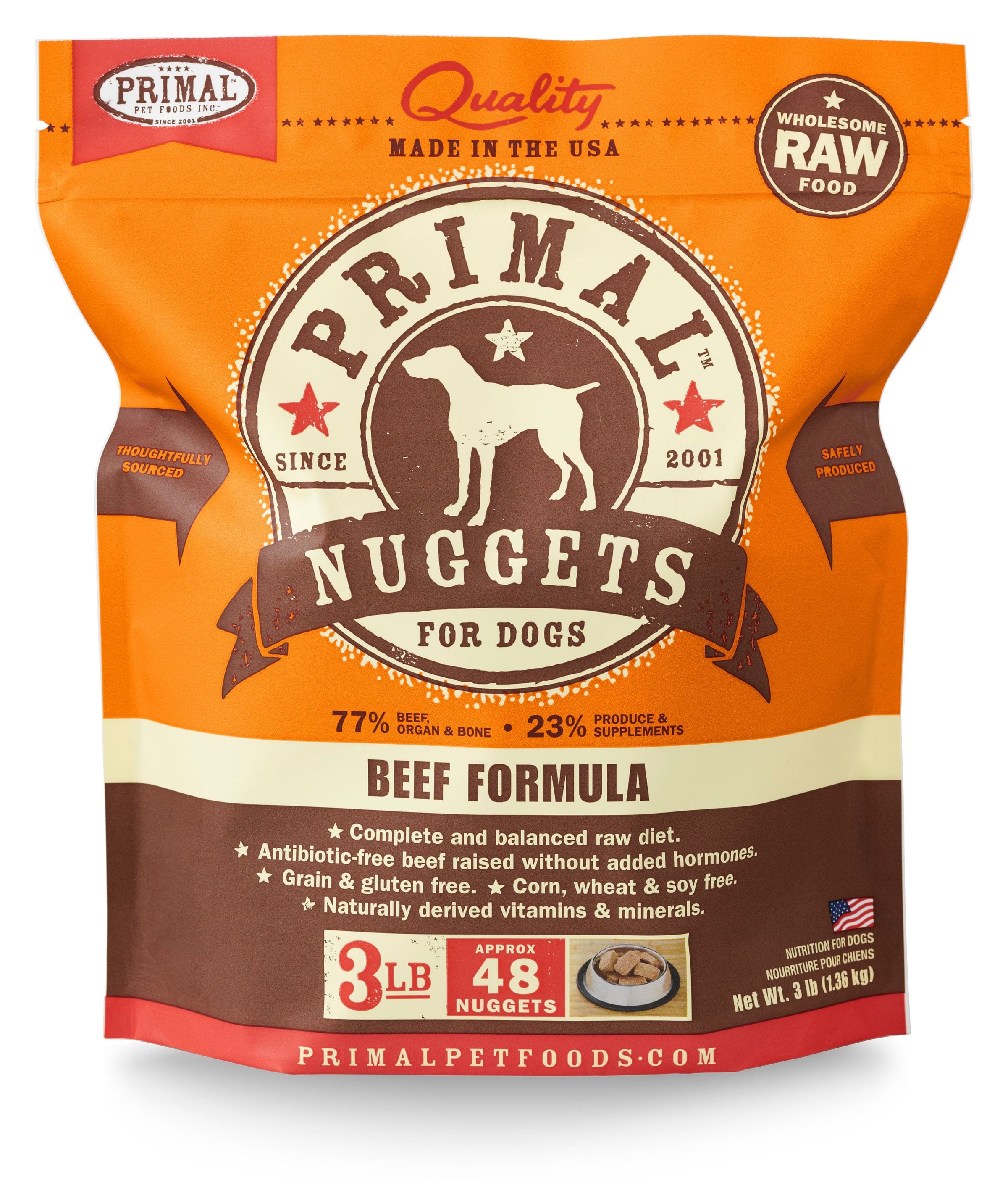 Primal Beef Nuggets 3lb-Four Muddy Paws