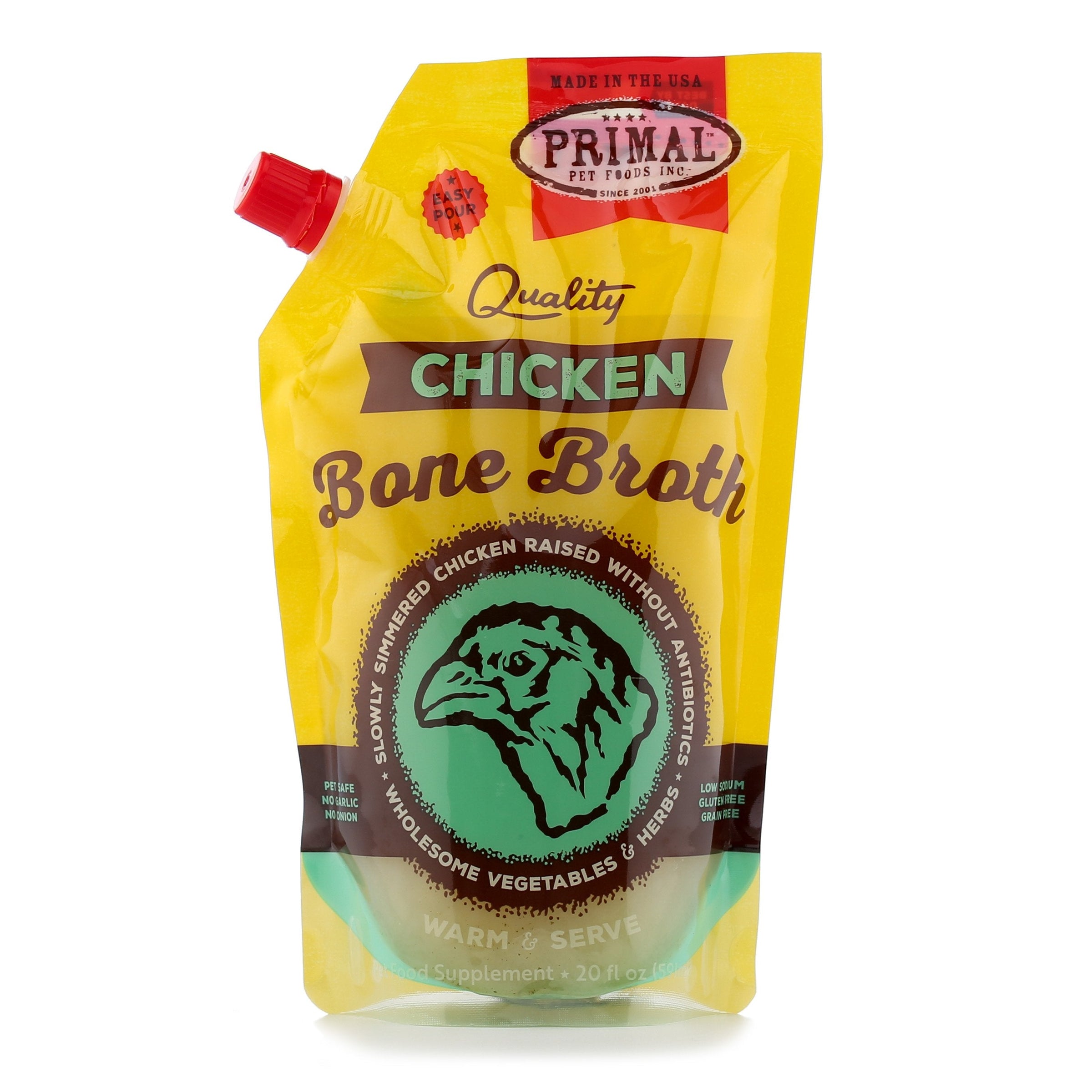Primal Bone Broth Chicken 20oz-Four Muddy Paws
