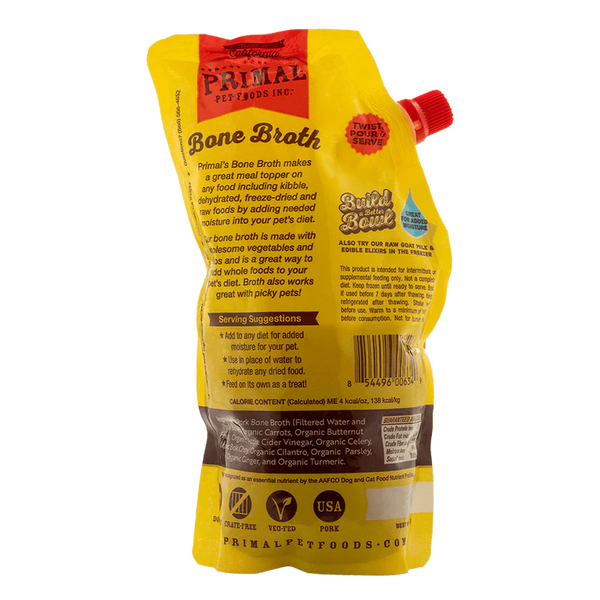 Primal Bone Broth Pork 20oz-Four Muddy Paws