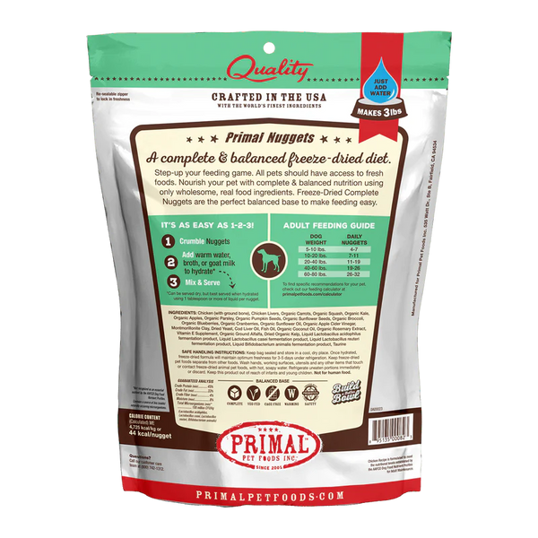 Primal Canine Freeze Dry Chicken Nuggets 14oz-Four Muddy Paws
