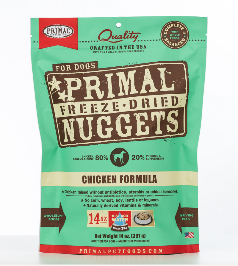 Primal Canine Freeze Dry Chicken Nuggets 14oz-Four Muddy Paws