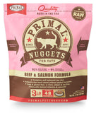 Primal Cat Beef-Salmon Nuggets 3lb-Four Muddy Paws