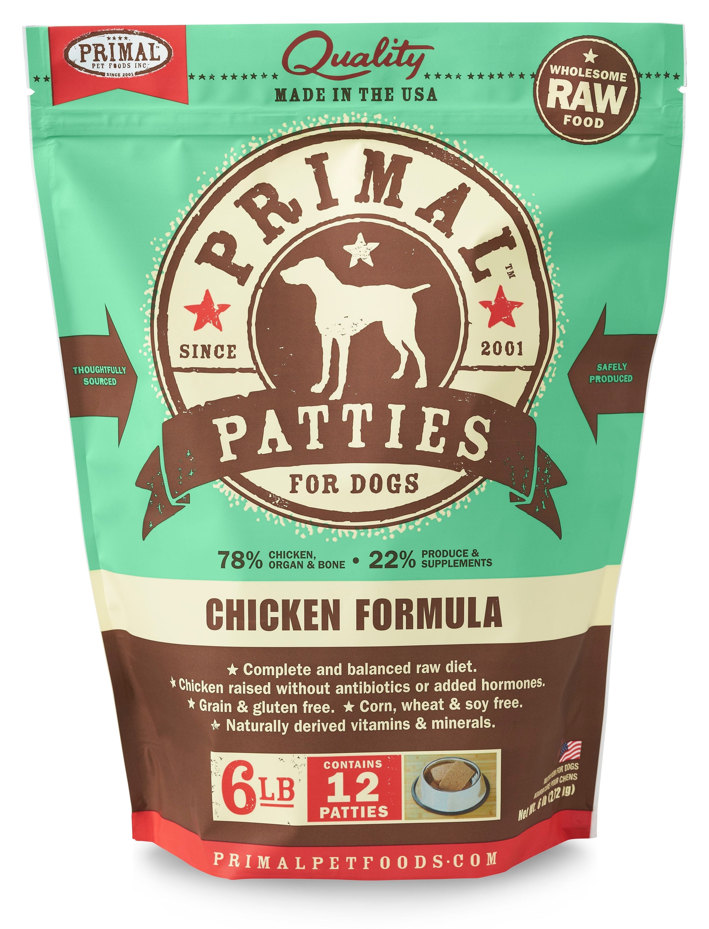 Primal Chicken Patty 6lb-Four Muddy Paws