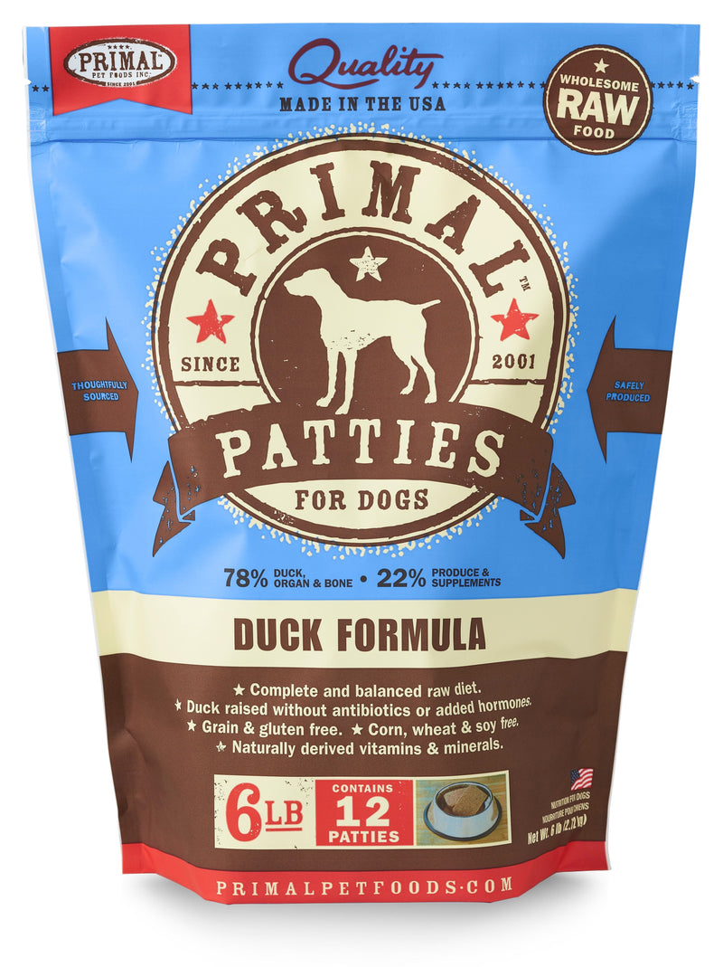 Primal Duck Patty 6lb-Four Muddy Paws