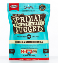 Primal Feline Freeze Dry Chicken/Salmon Nuggets 14oz-Four Muddy Paws