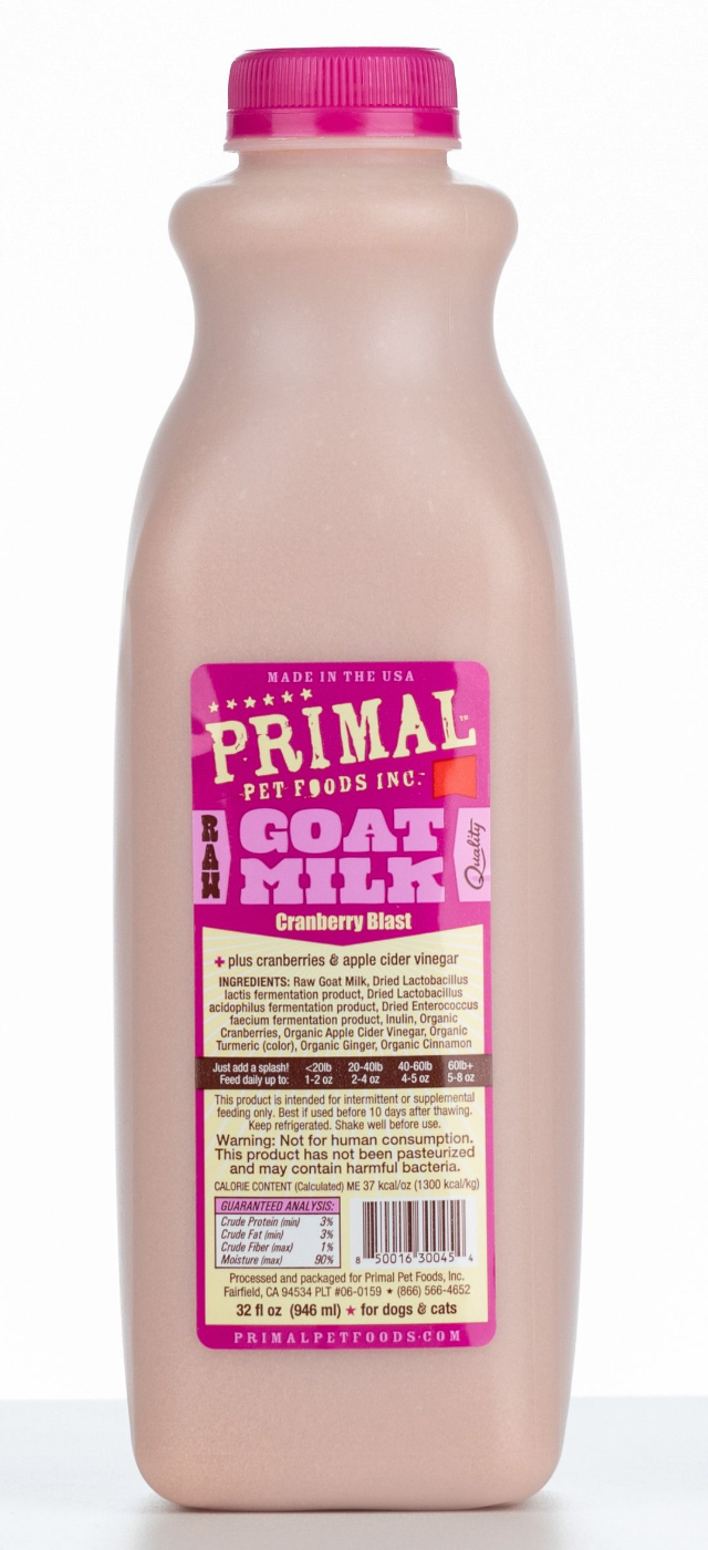 Primal Raw Goat's Milk Cranberry Blast 32oz-Four Muddy Paws