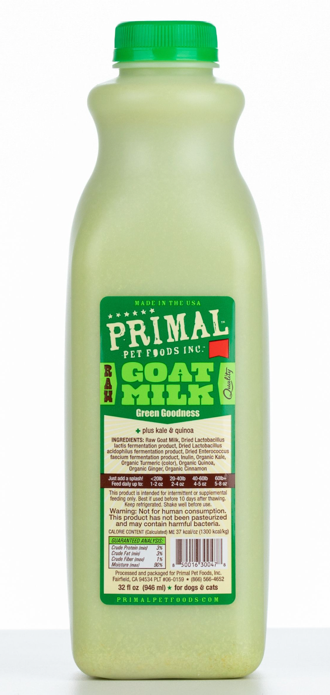 Primal Raw Goat's Milk Green Goodness 32oz-Four Muddy Paws