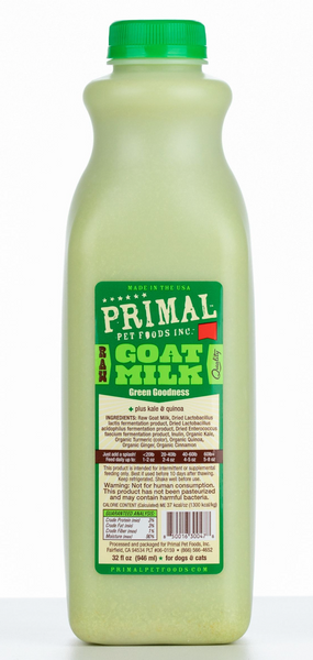 Primal Raw Goat's Milk Green Goodness 32oz-Four Muddy Paws