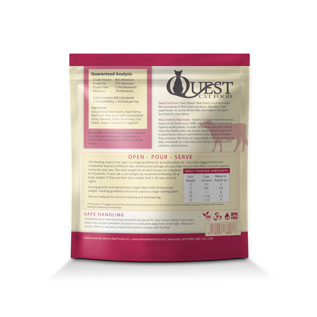 Quest Feline FD Beef Nuggets 10 oz-Four Muddy Paws