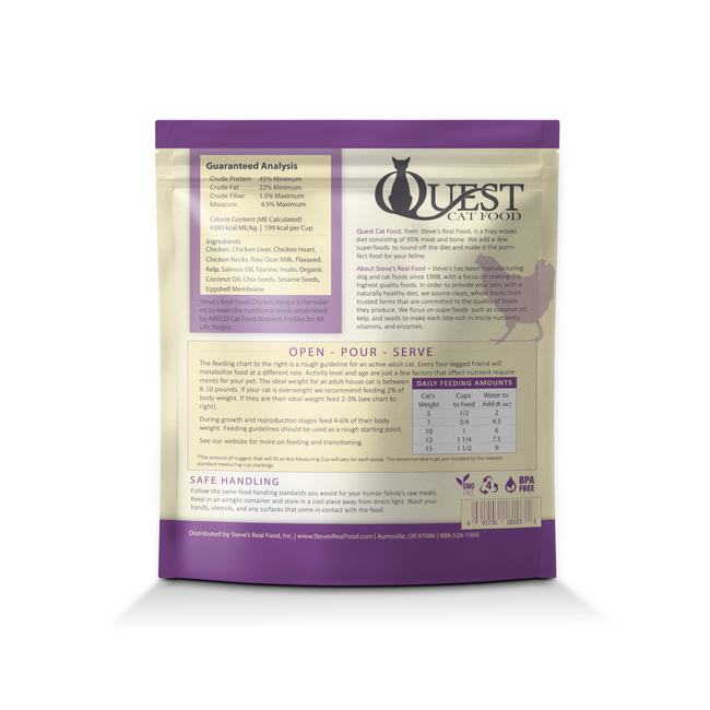 Quest Feline FD Chicken Nuggets 10 oz-Four Muddy Paws