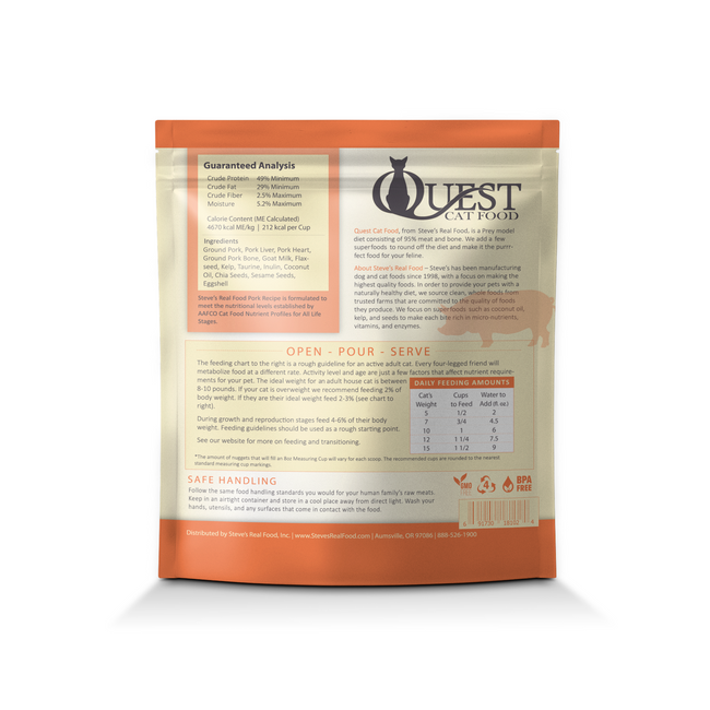 Quest Feline FD Pork Nuggets 10 oz-Four Muddy Paws
