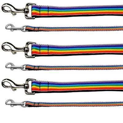 Rainbow Striped Collars and Leads-Four Muddy Paws