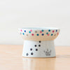 Raised Cat Food Bowl Colorful Dots Regular-Four Muddy Paws