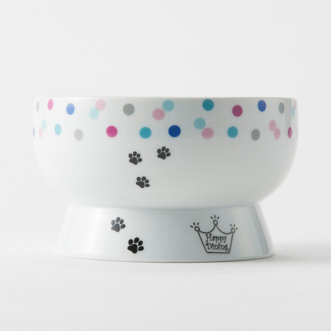 Raised Cat Water Bowl Colorful Dots-Four Muddy Paws