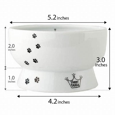 Raised Cat Water Bowl-Four Muddy Paws