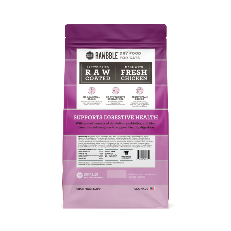Rawbble Cat Grain Free Digestion Chicken 3lbs-Four Muddy Paws