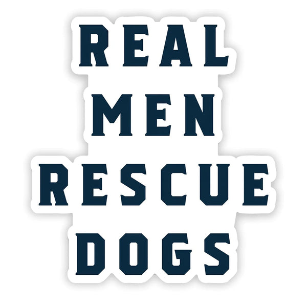Real Men Rescue Sticker-Four Muddy Paws