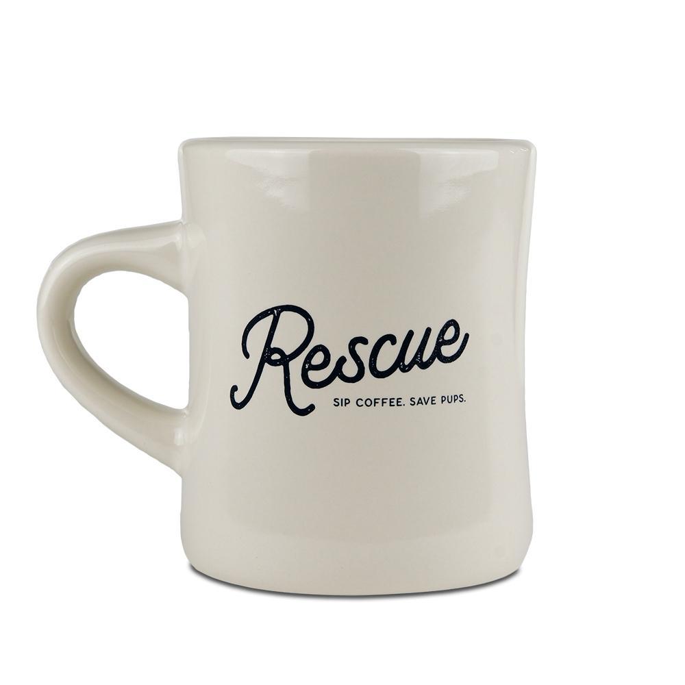Retro Rescue Ceramic Diner Mug 12oz-Four Muddy Paws