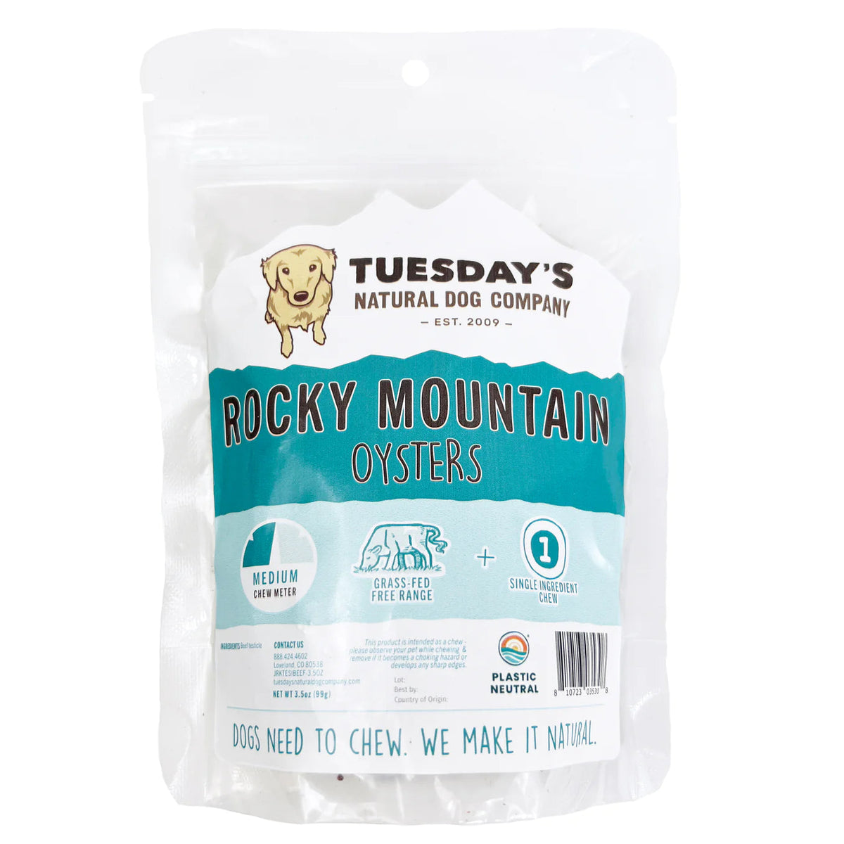 Rocky Mountain Oyster Dog Treat-Four Muddy Paws