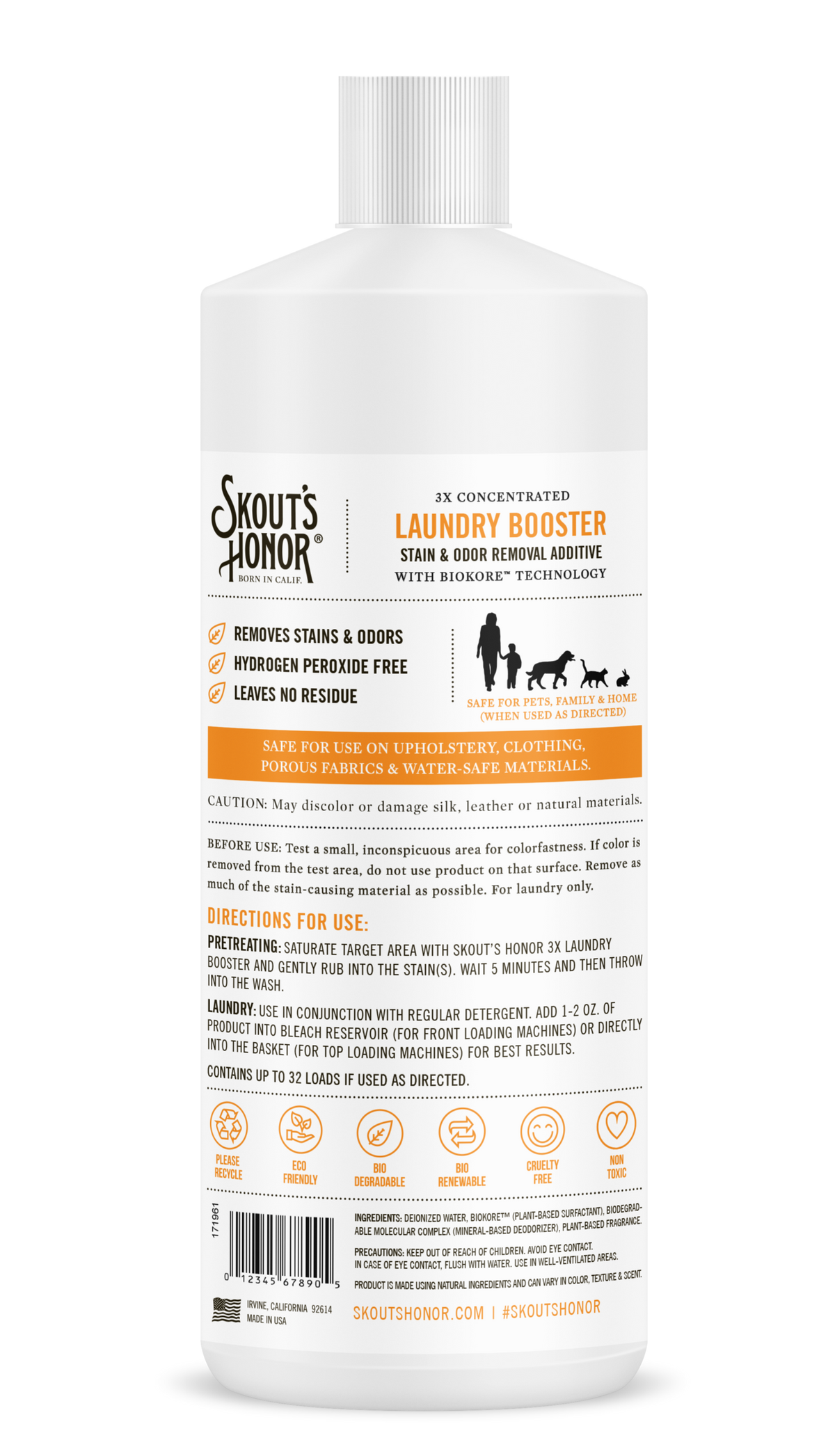 SKOUTS HONOR DOG LAUNDRY BOOST STAIN & ODOR 32OZ-Four Muddy Paws