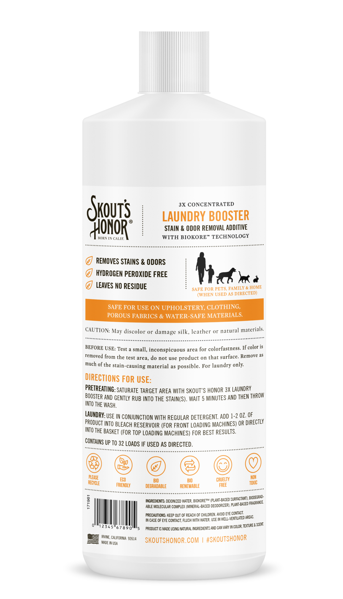 SKOUTS HONOR DOG LAUNDRY BOOST STAIN & ODOR 32OZ-Four Muddy Paws