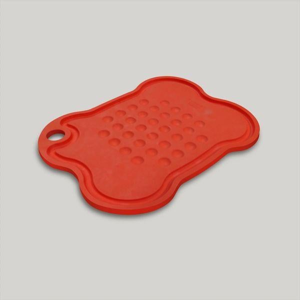 SMALL BONE RED FEEDING PLATTER SMALL RED-Four Muddy Paws