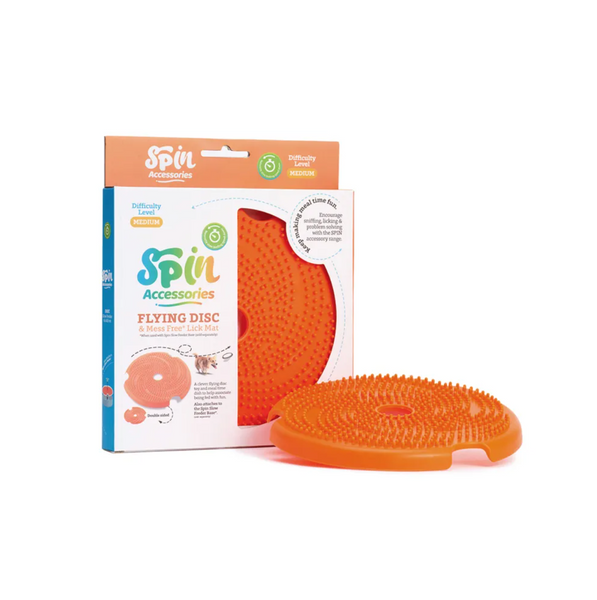 SPIN Accessories Lick Frisbee Orange Medium-Four Muddy Paws