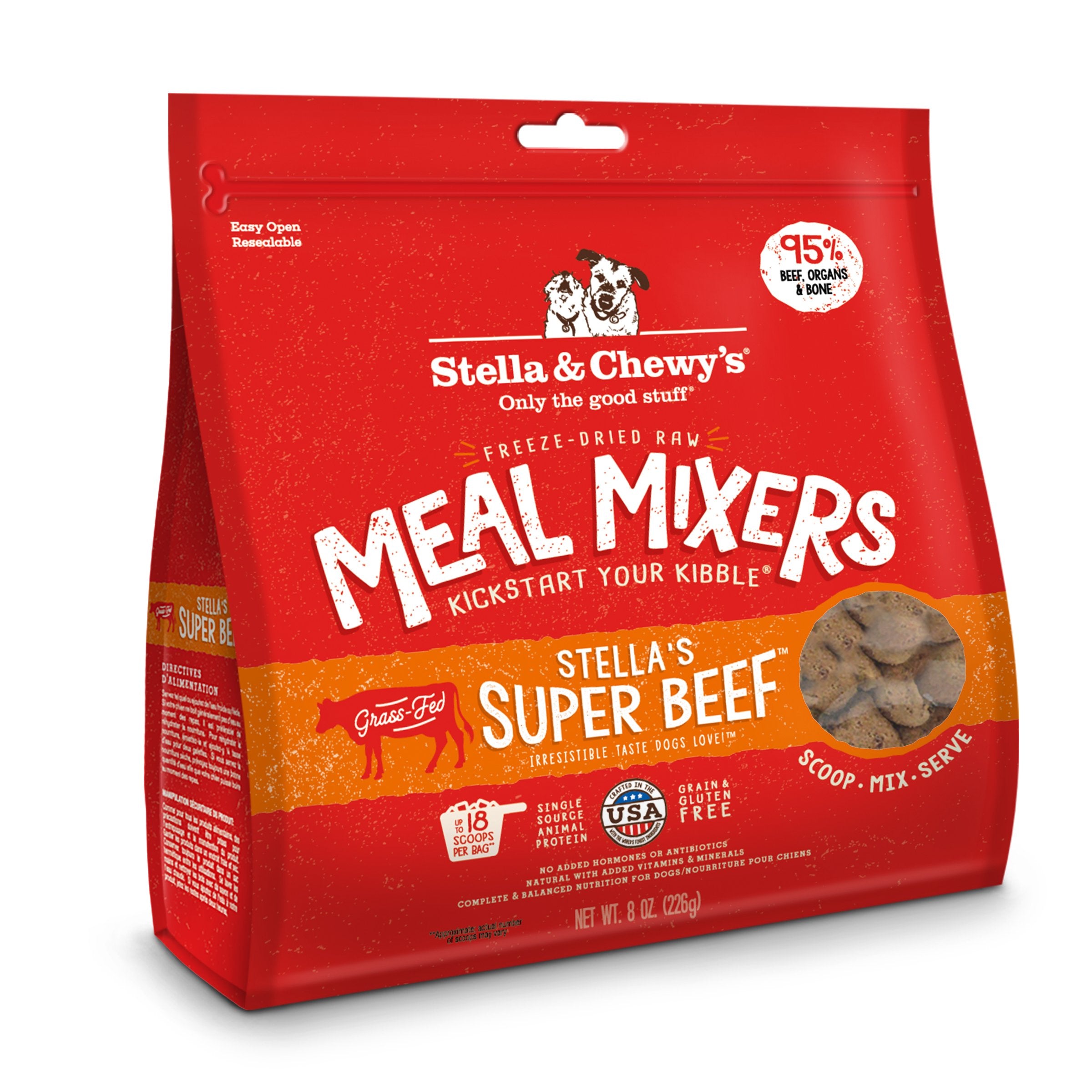 STELLA AND CHEWY'S MEAL MIXERS FREEZE DRIED BEEF 8oz-Four Muddy Paws