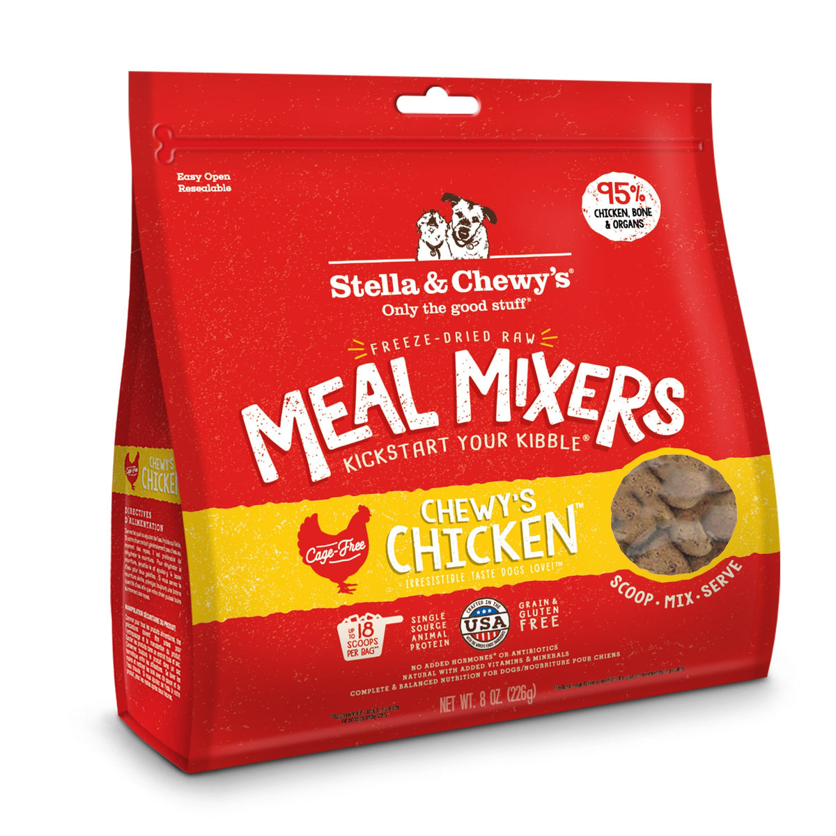 STELLA AND CHEWY'S MEAL MIXERS FREEZE DRIED CHICKEN 8oz-Four Muddy Paws