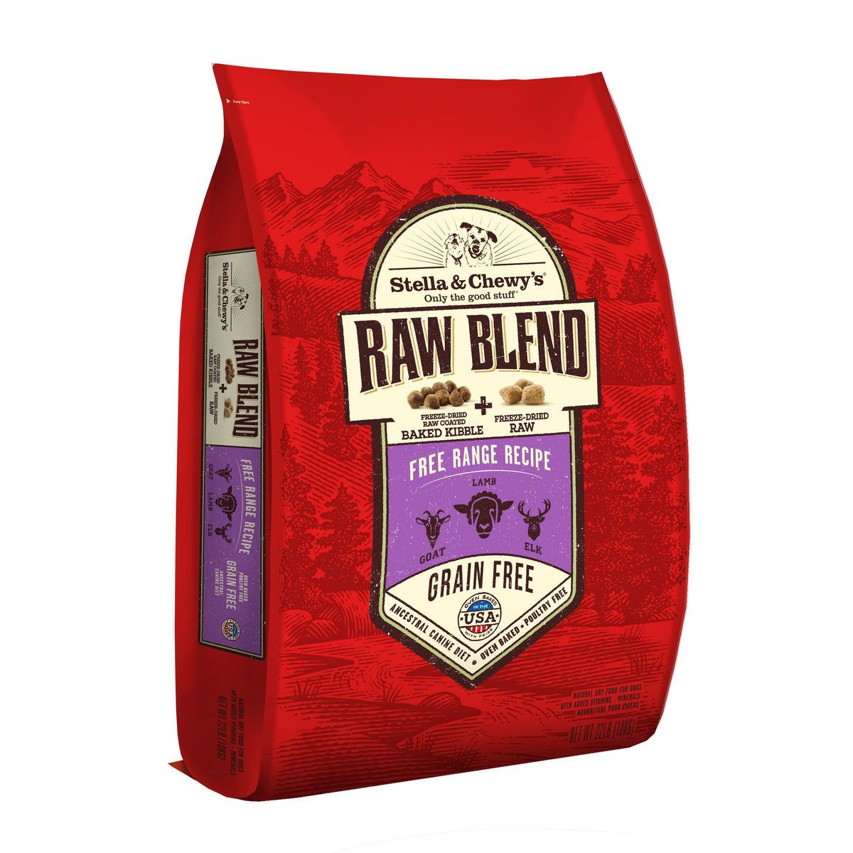 STELLA AND CHEWY'S RAW BLEND FREE RANGE DOG 22lb-Four Muddy Paws